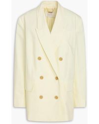 Zimmermann - Double-Breasted Cotton-Poplin Blazer - Lyst