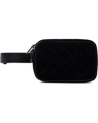 Sandro Quilted Velvet Belt Bag Black