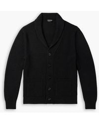 Tom Ford - Shawl-Collar Ribbed Silk And Wool-Blend Cardigan - Lyst