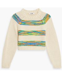 RE/DONE - Cropped Space-dyed Striped Cotton Sweater - Lyst
