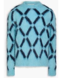 Marni - Intarsia-Knit Mohair-Blend Sweater - Lyst