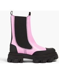 Ganni - Two-tone Leather Chelsea Boots - Lyst