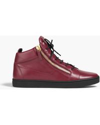 Giuseppe Zanotti - Brek Zip-detailed Leather Sneakers - Lyst