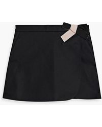 RED Valentino - Skirt-effect Bow-detailed Cotton-blend Shorts - Lyst
