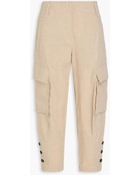 Brunello Cucinelli - Cropped Linen Tapered Cargo Pants - Lyst