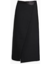 Jonathan Simkhai - Clarisse Wool-blend Crepe Midi Wrap Skirt - Lyst
