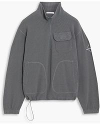 Helmut Lang - Waffle-knit Cotton-blend Half-zip Sweatshirt - Lyst