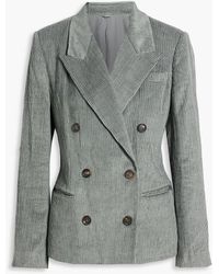 Brunello Cucinelli - Double-breasted Linen And Cotton-blend Corduroy Blazer - Lyst