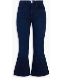 FRAME - Le crop flare hoch sitzende kick-flare-jeans - Lyst