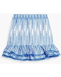 Charo Ruiz - Nova Tiered Broderie Anglaise Cotton-blend Mini Skirt - Lyst