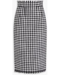 Dolce & Gabbana - Houndstooth Wool-blend Tweed Pencil Skirt - Lyst