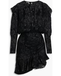 IRO - Murai Ruffled Metallic Fil Coupé Silk-blend Chiffon Mini Dress - Lyst