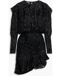 IRO - Murai Ruffled Metallic Fil Coupé Silk-blend Chiffon Mini Dress - Lyst