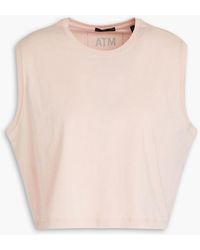ATM - Cropped Cotton-jersey Tank - Lyst