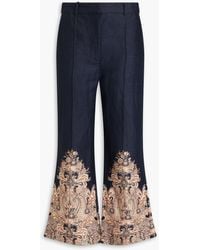 Zimmermann - Paisley-Print Linen Kick-Flare Pants - Lyst