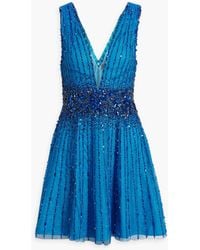 Jenny Packham - Embellished Tulle Mini Dress - Lyst