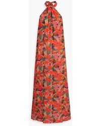 Solid & Striped - The Viv Floral-Print Crepe De Chine Halterneck Maxi Dress - Lyst