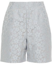 ALEXACHUNG Floral-jacquard Shorts - Grey