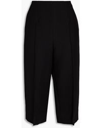 Valentino Garavani - Cropped Wool And Silk-blend Crepe Straight-leg Pants - Lyst