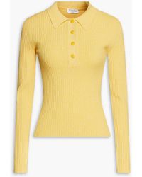 Claudie Pierlot Mélange Ribbed-knit Jumper - Yellow