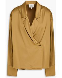 Loulou de Saison - Persia Satin Wrap Blouse - Lyst