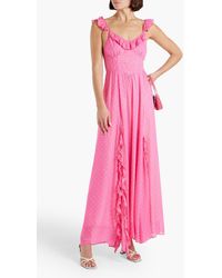 LoveShackFancy Collia Tiered Silk Chiffon Maxi Dress in Pink | Lyst Canada LoveShackFancy Collia Tiered Silk Chiffon Maxi Dress in Pink | Lyst Canada