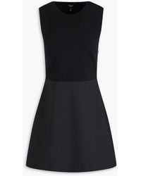 Theory - Crepe-Paneled Merino Wool-Blend Mini Dress - Lyst