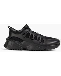 Ferragamo - Mesh And Leather Sneakers - Lyst