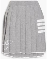 Thom Browne - Jacquard-trimmed Pleated Cotton-jersey Mini Skirt - Lyst