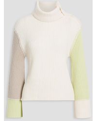 Jonathan Simkhai - Flores Color-Block Wool And Cashmere-Blend Turtleneck Sweater - Lyst