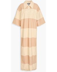 Nanushka - Striped Patchwork Maxi Shirt Dress - Lyst