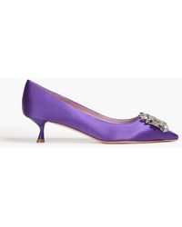 Roger Vivier - Crystal-embellished Satin Pumps - Lyst