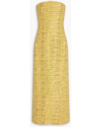 TOVE - Sessy Strapless Metallic Cotton-Blend Jacquard Midi Dress - Lyst