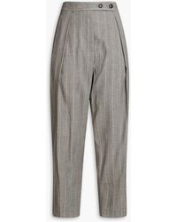 3.1 Phillip Lim - Cropped Pinstriped Wool And Cotton-blend Twill Tapered Pants - Lyst