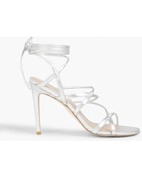 Stuart Weitzman - Astrid 100 Faux Pearl-embellished Leather Sandals - Lyst