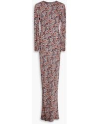 Veronica Beard - Gemma Paisley-Print Silk-Blend Satin Maxi Dress - Lyst