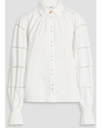 Aje. - Camille Embellished Cutout Cotton-poplin Shirt - Lyst
