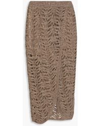 Brunello Cucinelli - Wrap-Effect Crocheted Linen-Blend Midi Skirt - Lyst