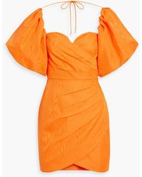 Rebecca Vallance - Carmelita Wrap-effect Moire Mini Dress - Lyst