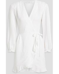 IRO - Loomy Ruffled Tmand Linen-blend Mini Wrap Dress - Lyst