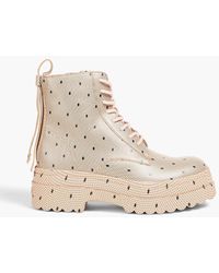 Red(V) - Ankle boots aus bedrucktem leder - Lyst