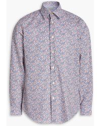 Paul Smith - Hemd aus baumwollpopeline mit floralem print - Lyst