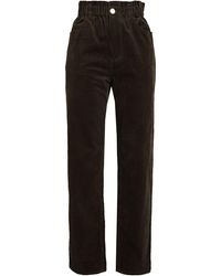 Samsøe & Samsøe Samsøe Φ Samsøe Pleated Organic Cotton-corduroy Tapered Trousers - Black