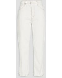 FRAME - Le Mec Cropped High-rise Straight-leg Jeans - Lyst