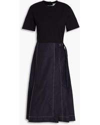 3.1 Phillip Lim - Two-tone Cotton-jersey And Cotton-blend Poplin Midi Dress - Lyst