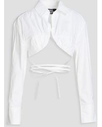 Jacquemus - Baci Cropped Underwired Cotton-poplin Shirt - Lyst
