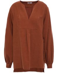 Co. Tton And Linen-blend Tunic Brown