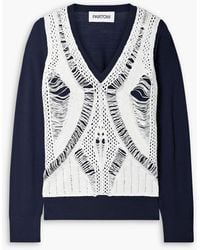 Partow - Myla Layered Open-knit Cotton And Merino Wool And Silk-blend Sweater - Lyst