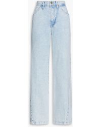 FRAME - Le baggy Palazzo Faded High-rise Wide-leg Jeans - Lyst