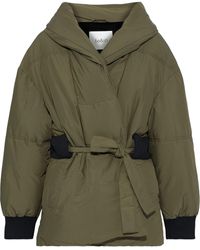 Ba&sh Dayma Belted Quilted Shell Jacket Army Green